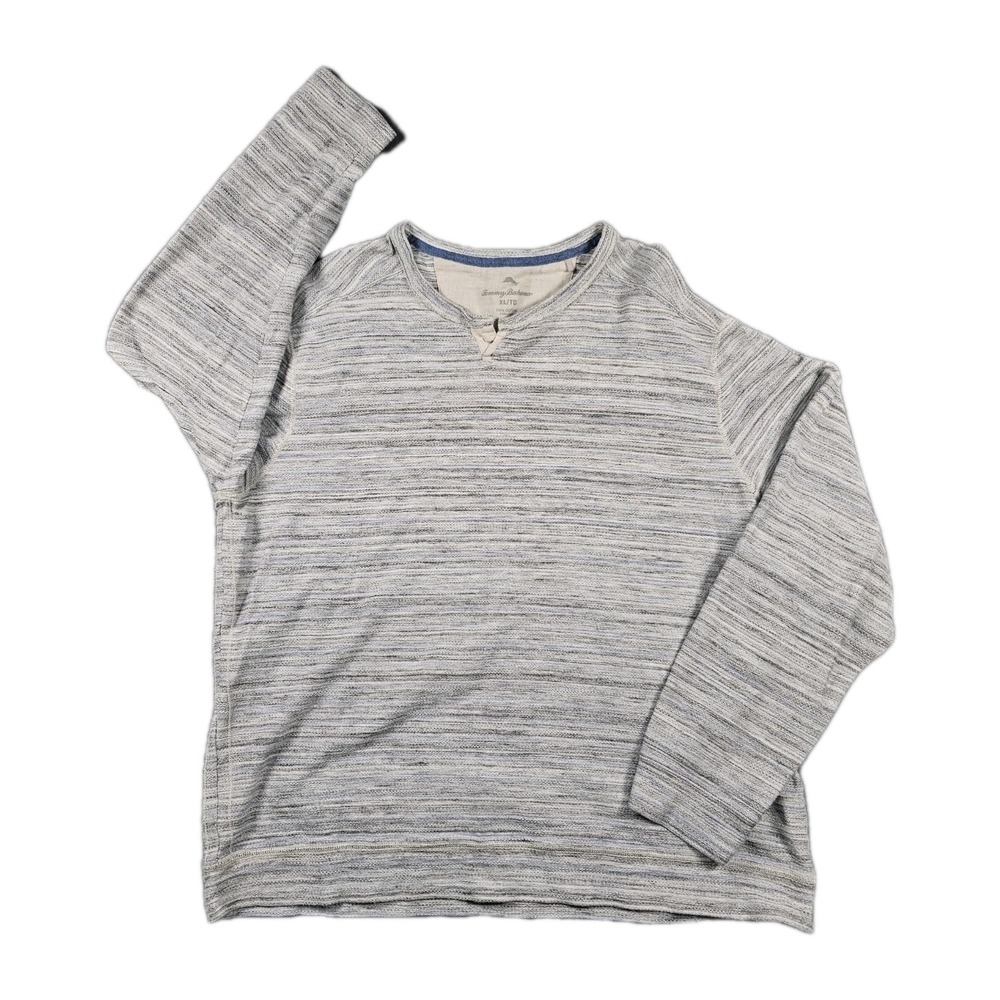 Tommy Bahama Mens XL Heathered Grey Cotton Sweater Sweatshirt 233-ST226721